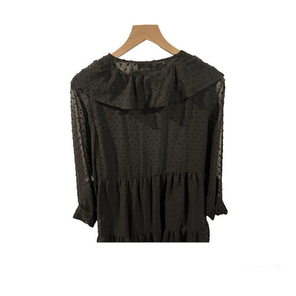 Zara Ruffle Button Front Black Size XS Dress - Picture 6 of 6